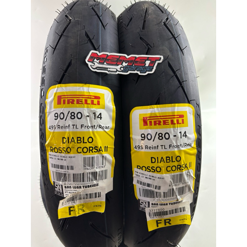 Ban Pirelli Diablo Rosso Corsa II ukuran 90/80 ring 14 Soft Compound
