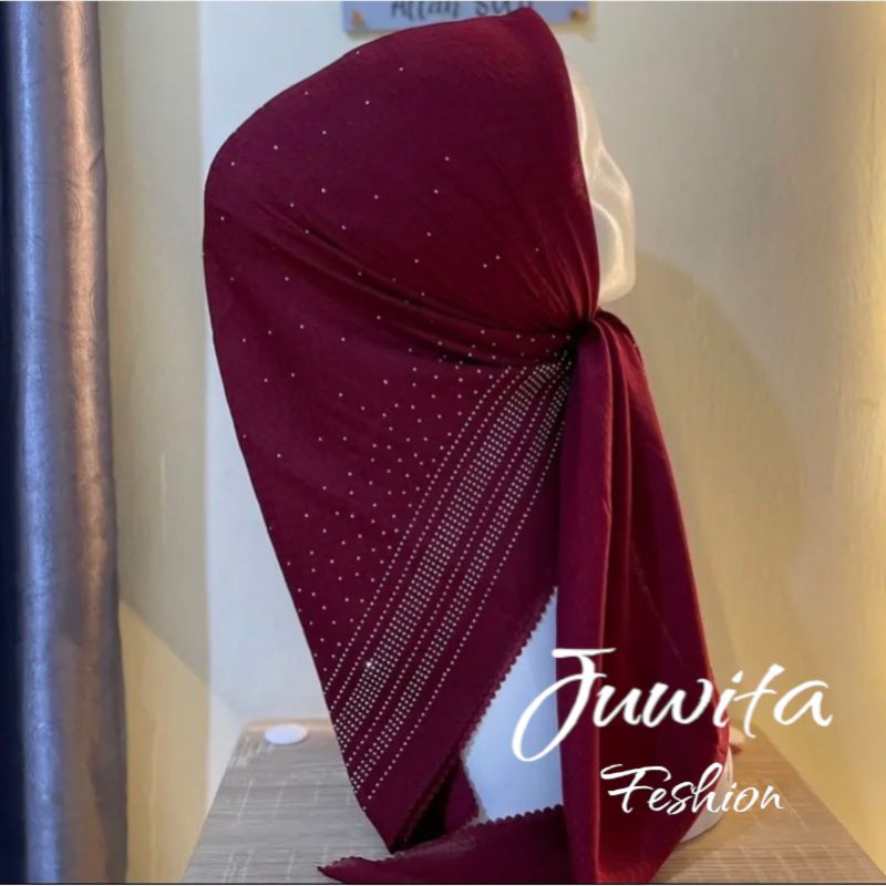 Jilbab segiempat payet tabur swarosky // hijab segiempat pesta // hijab segiempat bahan potton star