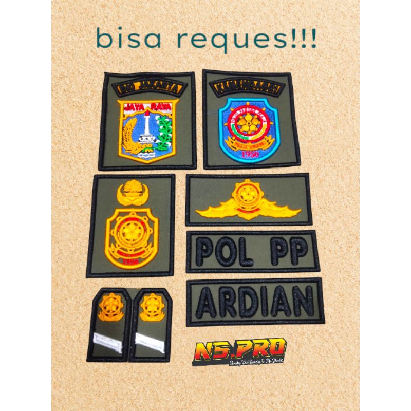 Bordir atribut satpol pp timbul terbaru bisa custom