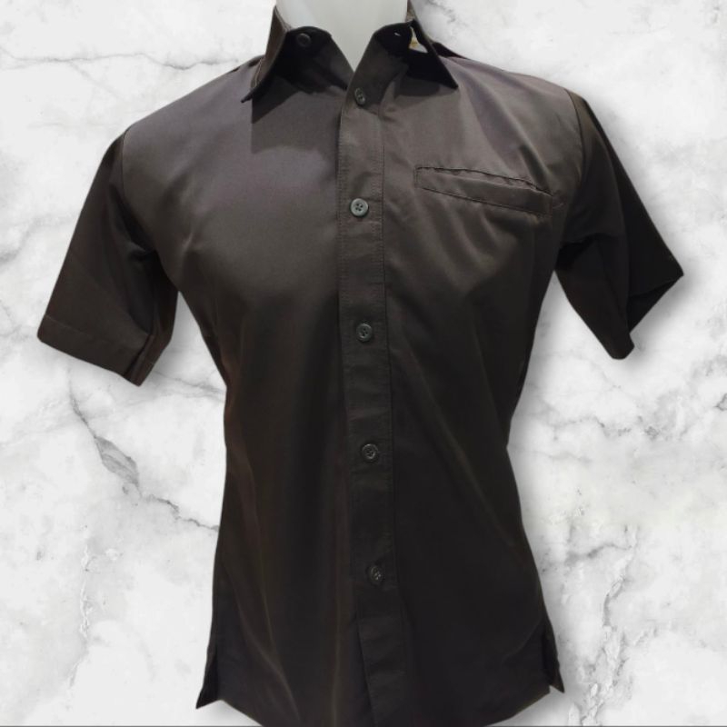 baju safari PSH coklat l baju safari PSH panjang/pendek l baju safari coklat tua