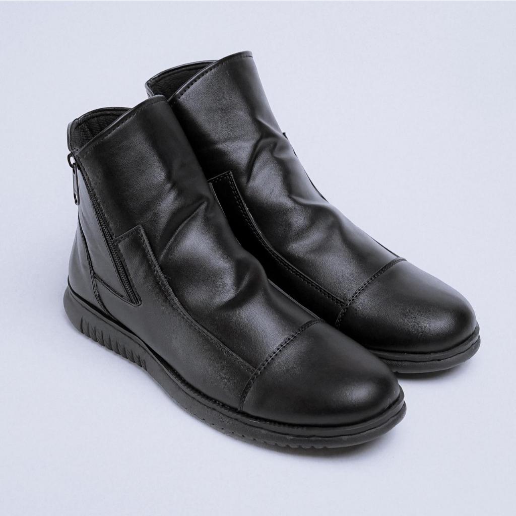 BEVIT13 - Sepatu Pantofel Boots Hitam Resleting Pria Kerja