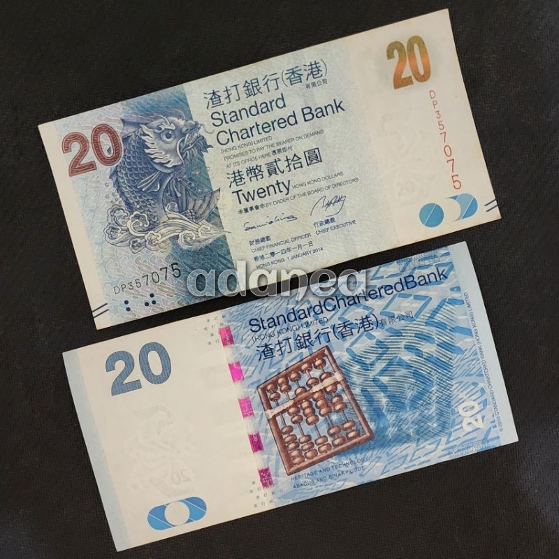 Uang Asing Hongkong Dolar Pecahan 20 Dolar