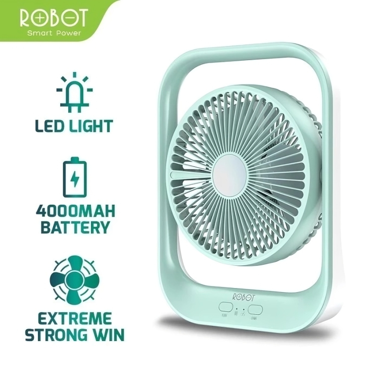 Kipas Portable Fan Robot RTBF13 4000mAh + LED / Kipas Angin Portable Robot RT-BF13 7 Inch Kipas Meja
