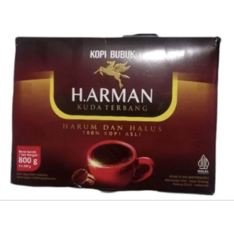 

KOPI BUBUK ASLI MINANG H. ARMAN CAP KUDA TERBANG HARUM DAN HALUS BERAT 200 GRAM/800 GRAM