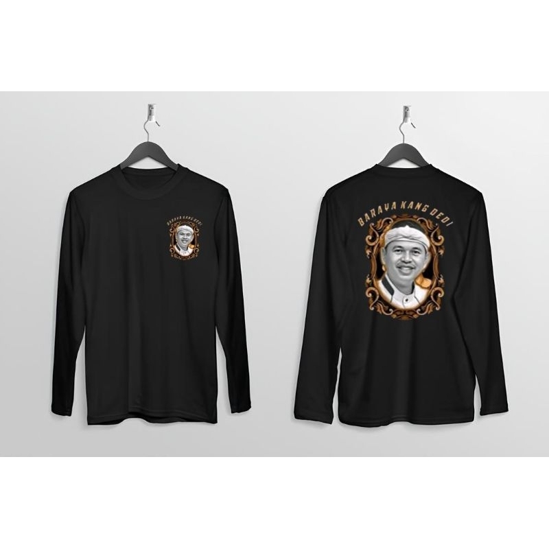 Kaos Lengan Panjang Baraya Kang Didi Dtf Coklat - Kaos Pria