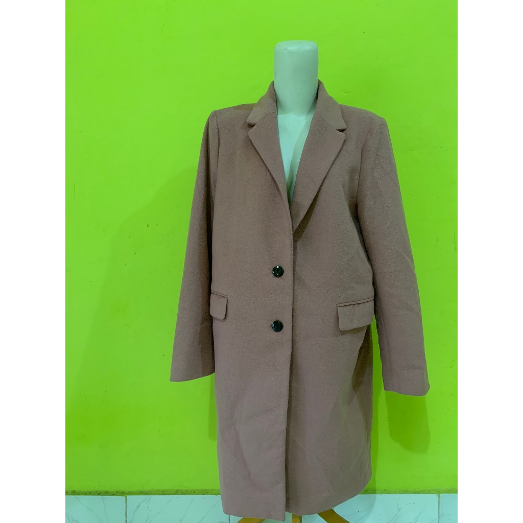 GU by Uniqlo Coat Blazer Dusty Pink jaket musim dingin new tag