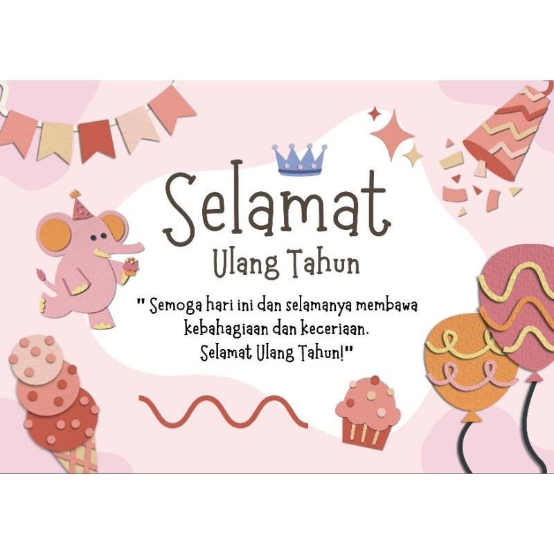 

Stiker Ulang Tahun Anak Kertas A3 Ukuran Bisa Custom Gratis Desain Min CO 5pcs