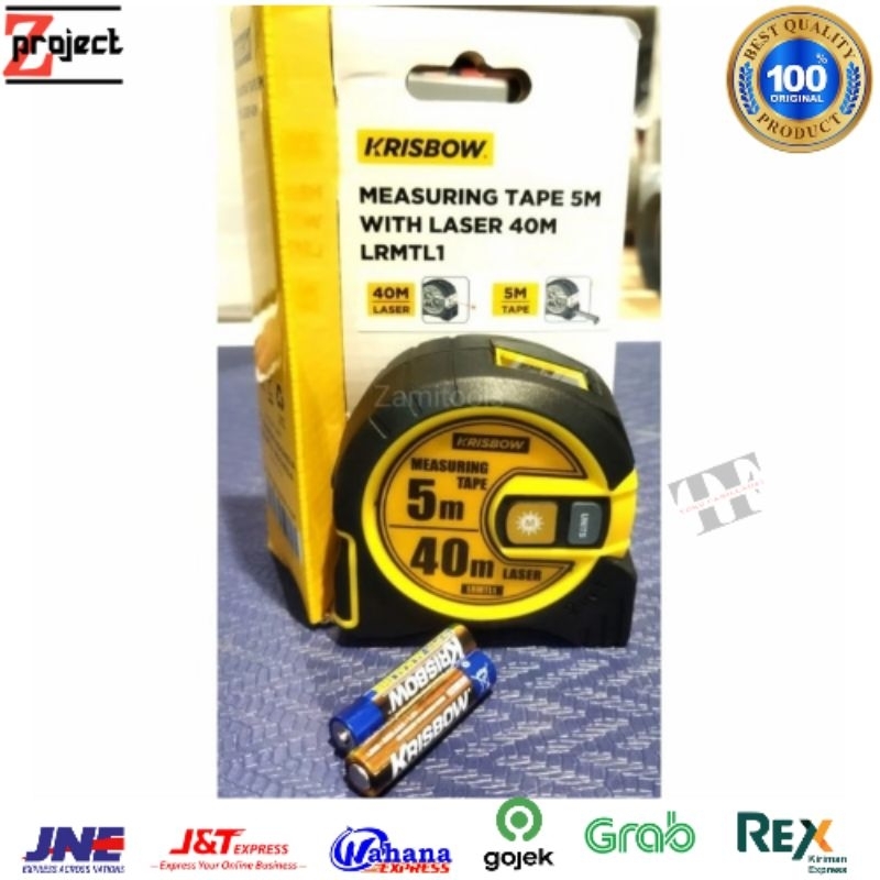KRISBOW METERAN LASER 40 Meter dan Manual 5 Meter / Measuring Tape Laser Krisbow 40 Mtr / Meteran La