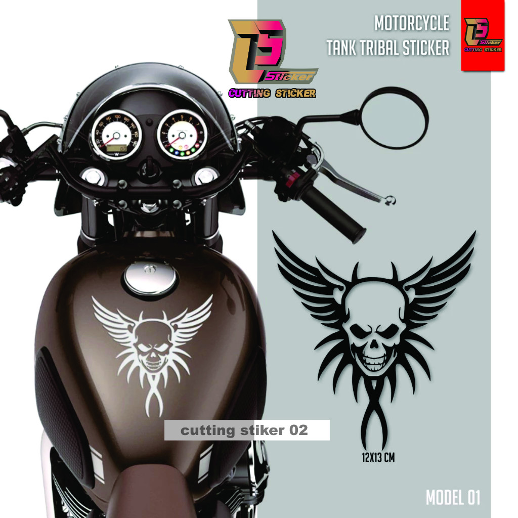 Sticker Tangki Motor Classic Tribal w175 harley enfield triumph cb gs new