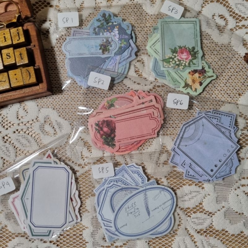 

Stiker Bingkai Kecil Bunga Estetik Small Vintage Sticker Paper