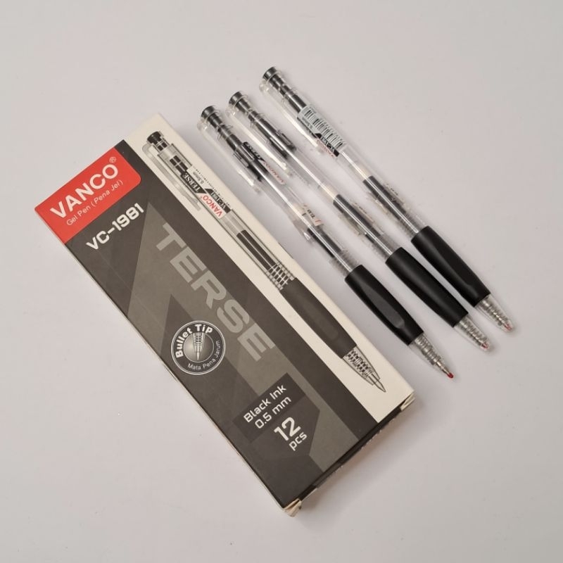 

Pulpen vanco terse gel pen 0.5mm hitam (12pcs)