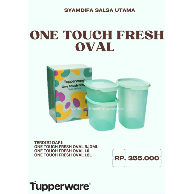 Tupperware Ori - One Touch Fresh Oval Set