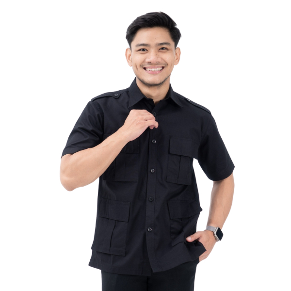 Kemeja Taktikal Lengan Pendek Full Pocket / Kemeja Cargo Pria / Baju Kerja Trendy