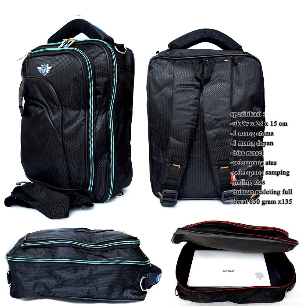 Tas Multifungsi Ransel Backpack Multifungsi  Vood  4in1 Vood Black
