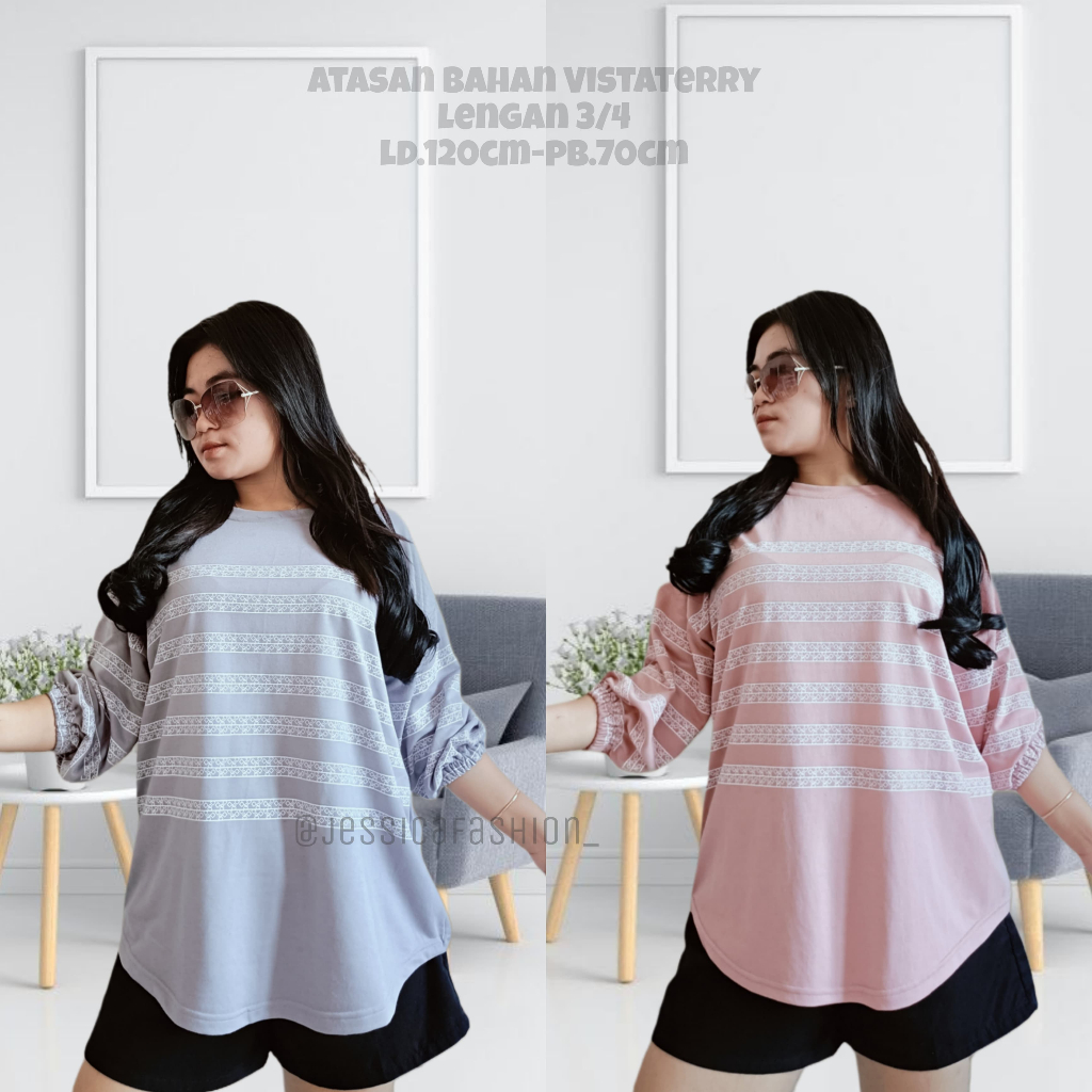 KAOS OVERSIZE /ATASAN WANITA/ATASAN KEKINIAN LENGAN 7/8/ATASAN HIJAB Tshirt