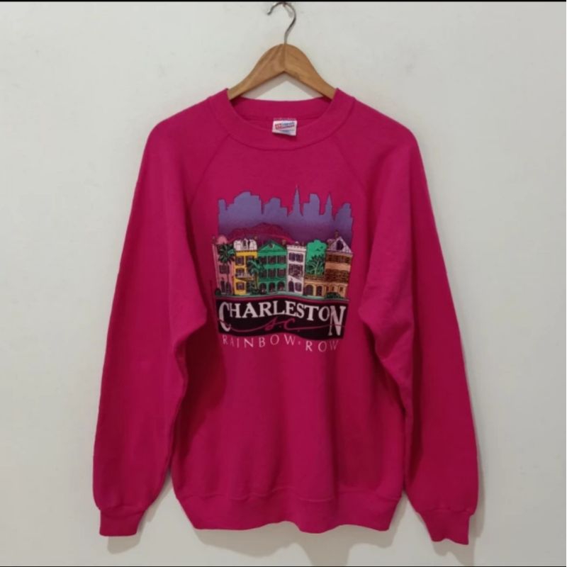 Vintage 90'S Hanes ACTIVEWEAR character sweatshirt, made in the USA, size L, men's cotton gray type Vintage Second Hand