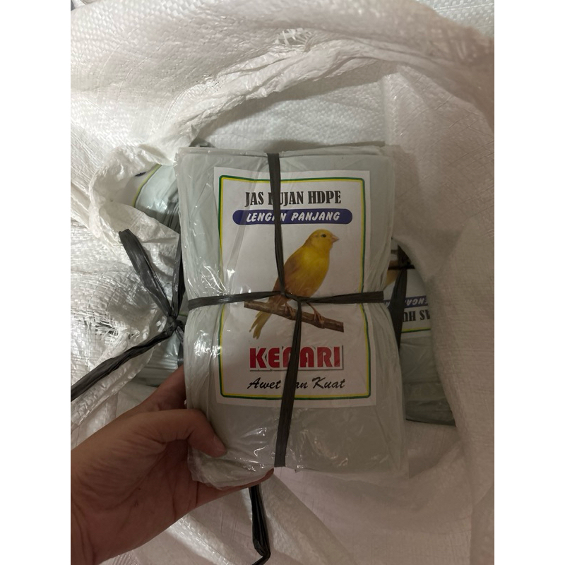 SUPER MURAH JAS HUJAN PLASTIK PONCO KENARI PUTIH / BALAP TRANSPARAN SELUSIN