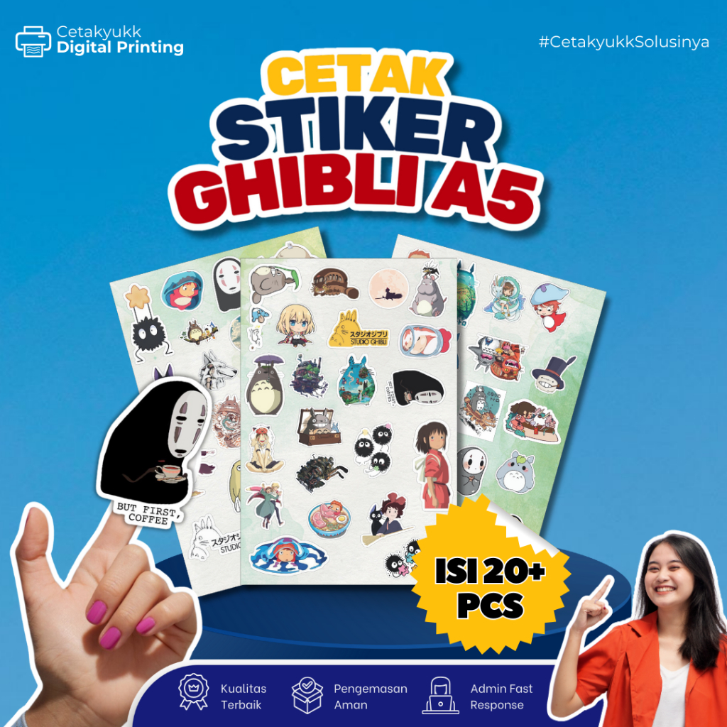 

Sticker GHIBLI Aesthetic Bahan Vinyl Waterproof Sticker Laptop Thumbler Case Handphone Helm