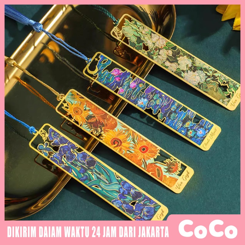 

CoCo Penanda Logam Bunga Antik Gaya Cina Penanda Lukisan Terkenal Retro Kreatif Batasan Buku Pembatas Nove