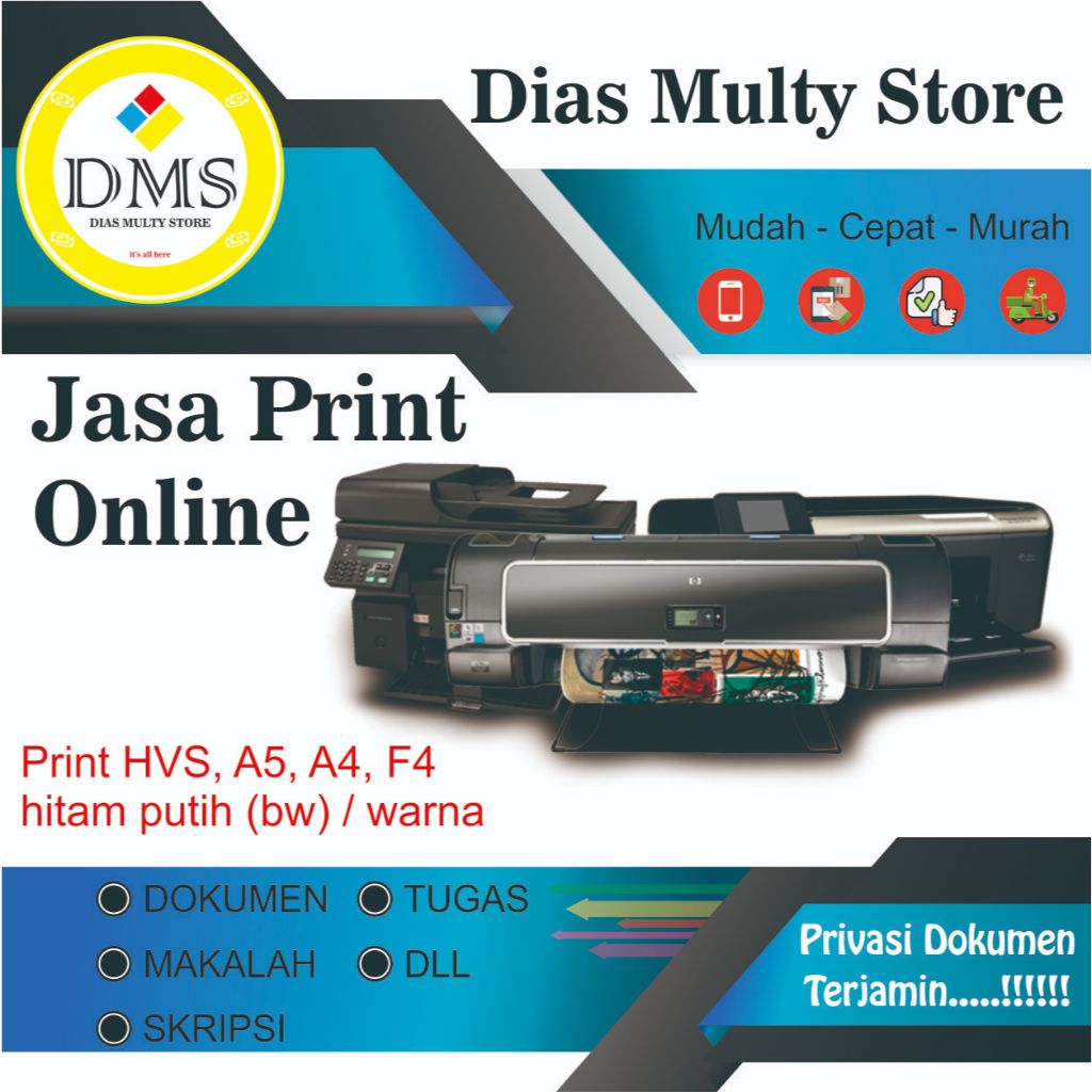 

PRINT CETAK HVS A5, A4, F4 untuk tugas, makalah, skripsi, dan lain-lain.