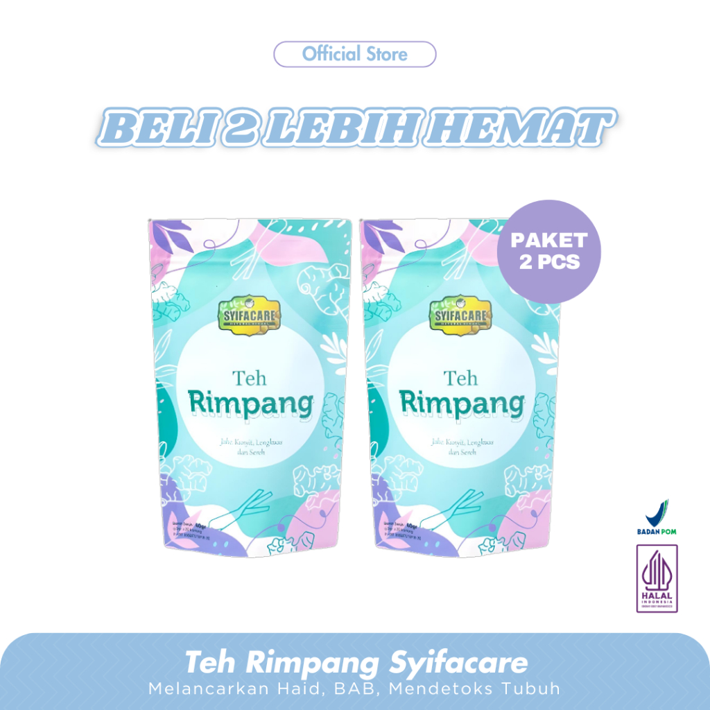 

Paket 2 Pouch Teh Rimpang Syifacare – Teh Herbal Alami Rahasia Diet & Detox Tubuh Lebih Ringan