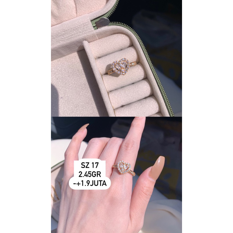 Cincin Baguette Heart ring