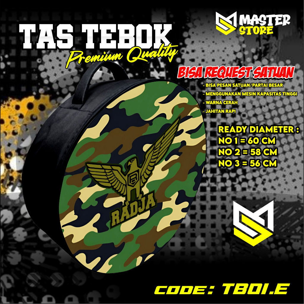 tas tebok murai motif ARMY RADJA ransel gendong jinjing bawa tebok sangkar murai printing