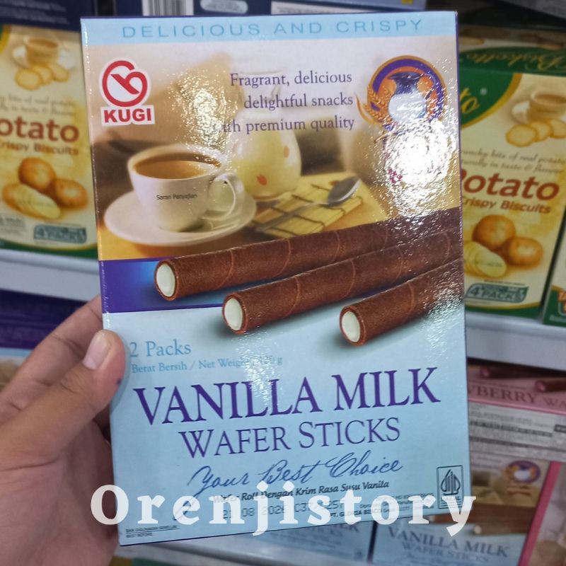 

kugi wafer stick 1 dus isi 24 @120gr coklat, vanilla, cappuccino dan stawberry