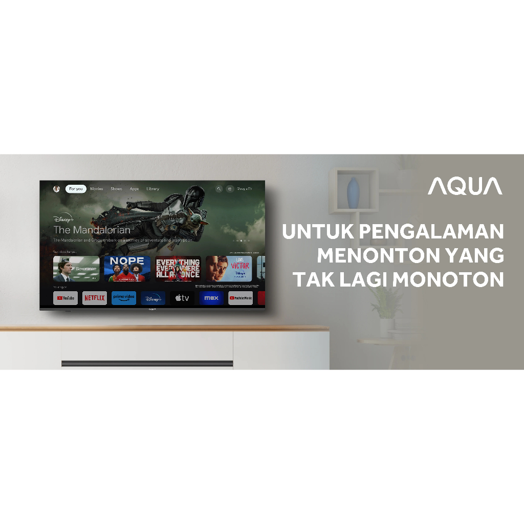 TV AQUA 43 Inch Google TV, Full HD,  Garansi Resmi - AQUA AQT43K80FX