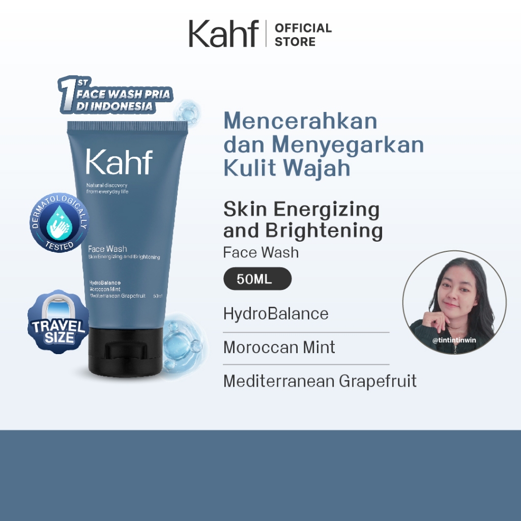 [TINTINTINWIN'S PICKS] Kahf Face Wash Skin Energizing and Brightening 50 ml - Sabun Cuci Muka Pria u