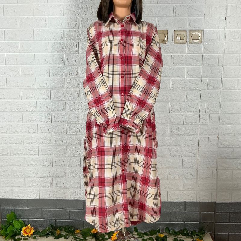 Long Tunik Kotak Merah