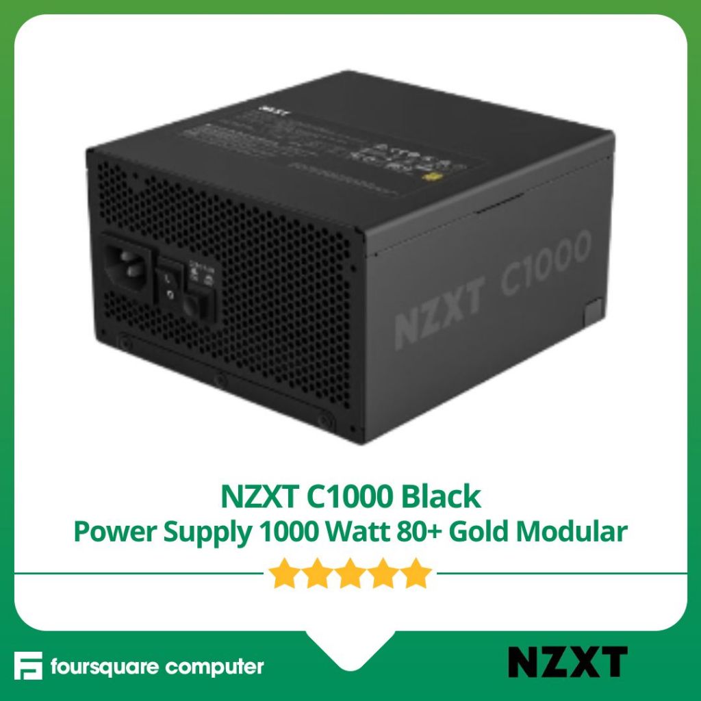 NZXT C1000 Black PSU Power Supply 1000 Watt 80 Plus Gold Modular