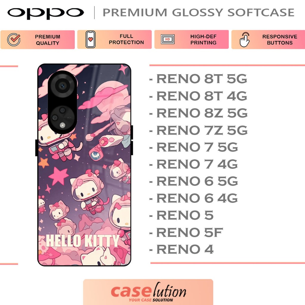 Glossy Softcase For OPPO Reno 8T | Reno 8Z | Reno 7Z | Reno 7 | Reno 6 | Reno 5F | Reno 5 | Reno 4 -