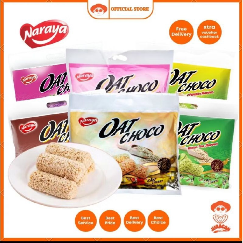 

Naraya oat choco 400 gram isi 40 pcs snack oat