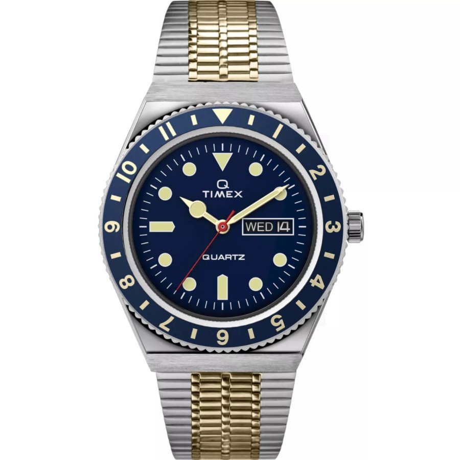 Timex Q TW2V18400 Diver Quartz Blue Dial Stainless Steel Bracelet