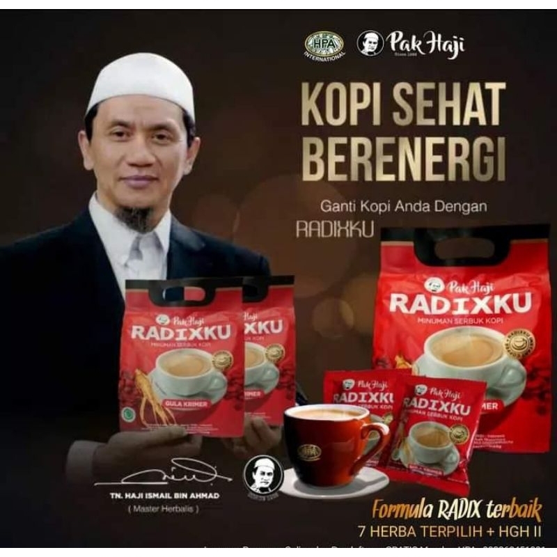 

RADIXKU MINUMAN SERBUK KOPI MENGANDUNG GINSENG GULA KRIMER DAN ASAM JAWA KEMASAN POUCH ISI 20 SACHET ORIGINAL HPA MALAYSIA