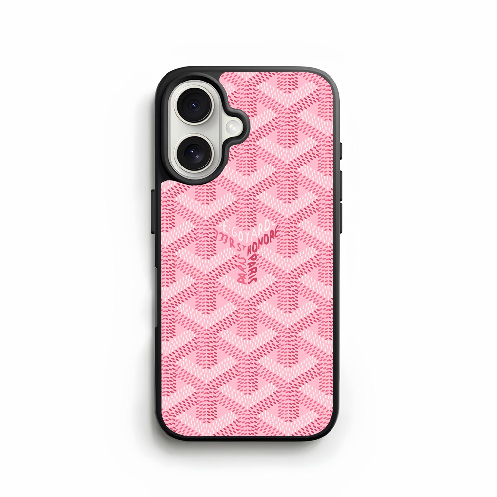 Case Iphone 16 16e 15 14 13 12 11 X Xs Xr SE 8 7 6 5 Pro Max Mini Plus Casing goyard pink