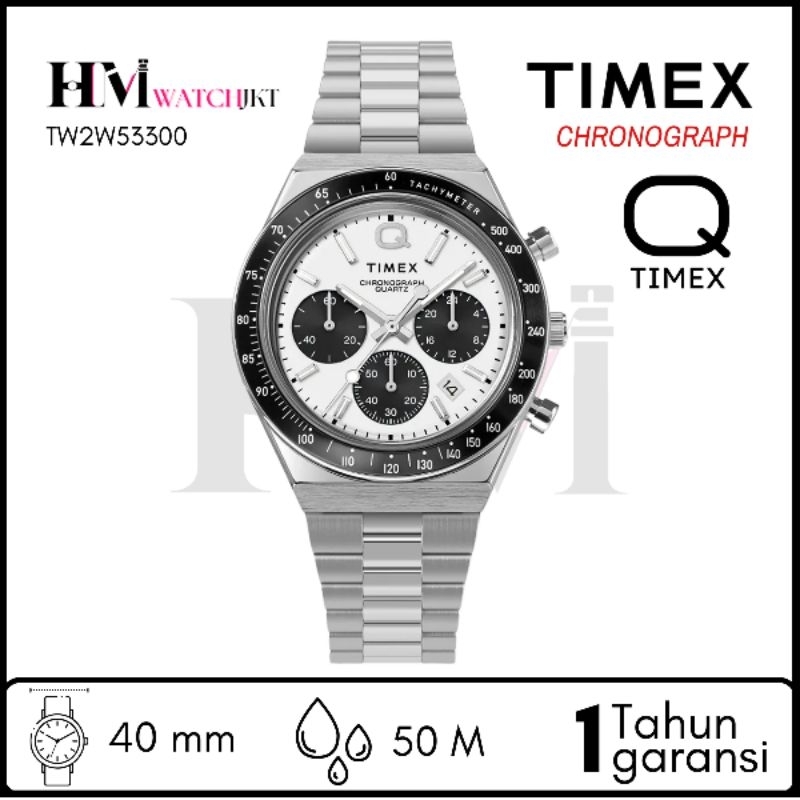 TIMEX TW2W53300 Q TIMEX Jam Tangan Pria Original Analog Chronograph Antiair