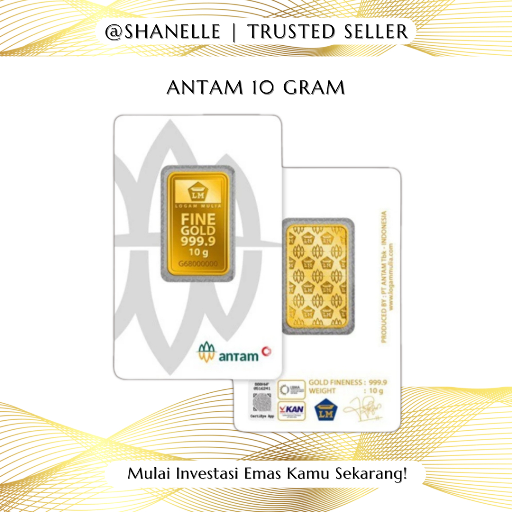 (ORIGINAL 2025) Logam Mulia Emas Antam 10 gram Press Certieye / Retro Portrait Classic / Landscape T