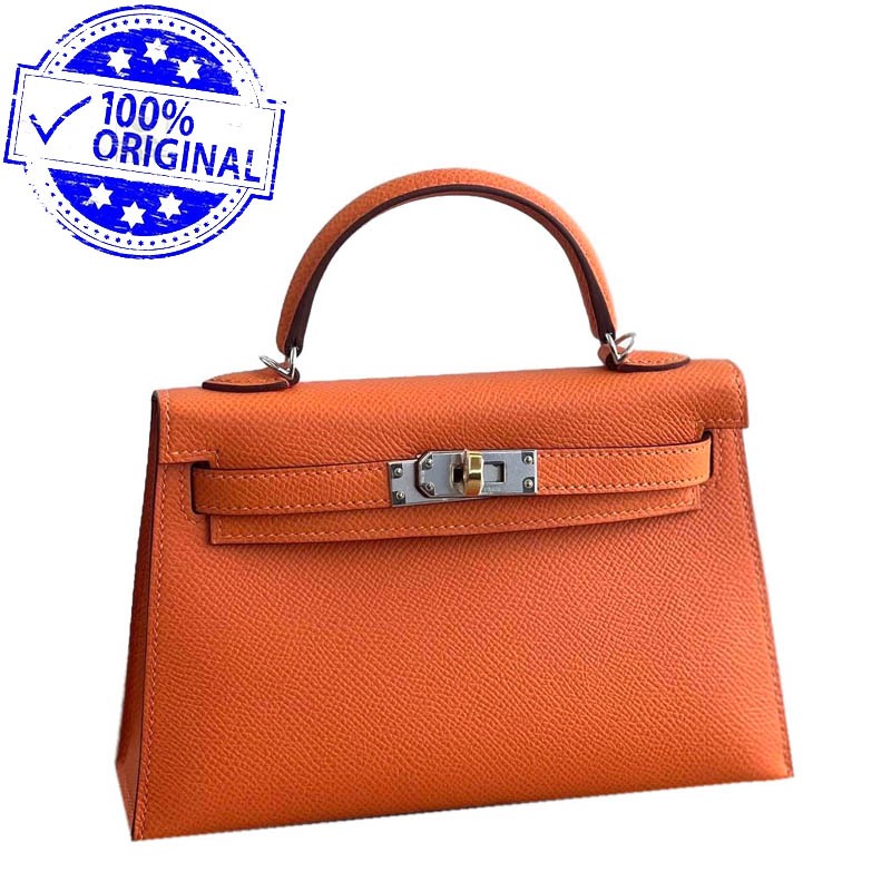 BNIB Hermes Mini Kelly K20 Kelly 20 Orange Epsom Electrum HW W 2024