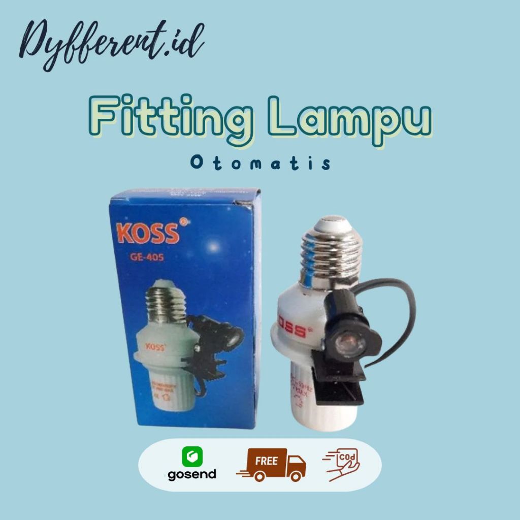 Koss Fitting Lampu Otomatis Lampu Sensor - Fitting Lampu Sensor Cahaya Bohlam Menyala Padam Otomatis