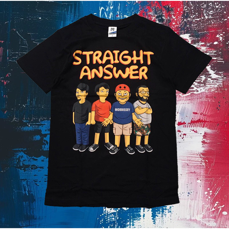 STRAIGHT ANSWER THE SIMPSONS BLACK TSHIRT