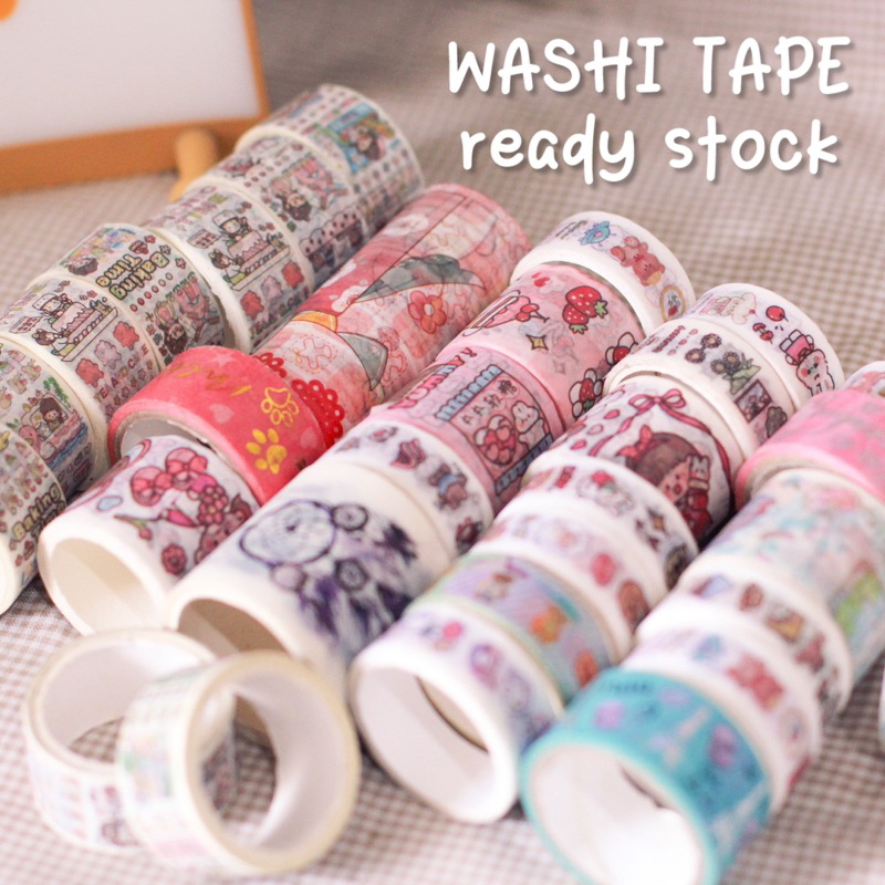 

WASHI TAPE DECO MASKING TAPE JURNAL DIY scrapbook hiasan solasi kertas lucu alat tulis anak sekolah prakarya hiasan