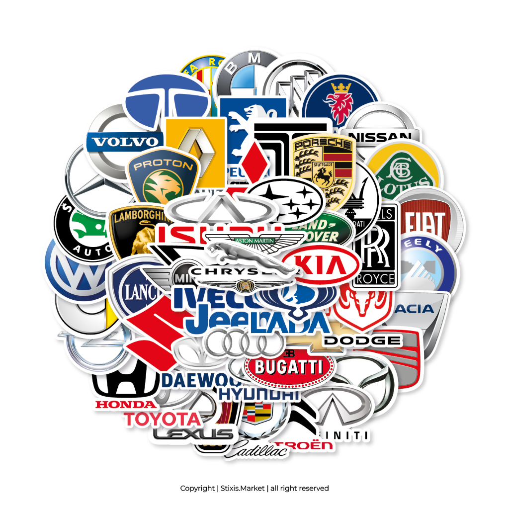 

[READY] STICKER PACK | LOGO MOBIL POPULAR | 58 PCS | KISSCUT | WATERPROFF | STIXIS.MARKET