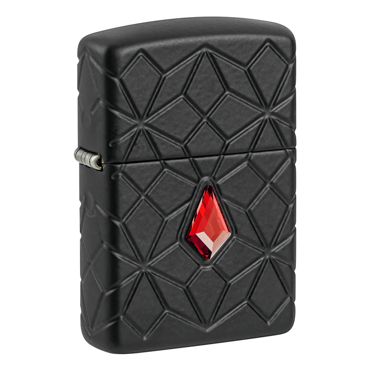 Zippo 46756 Red Crystal, Armor Multicut Black Matte