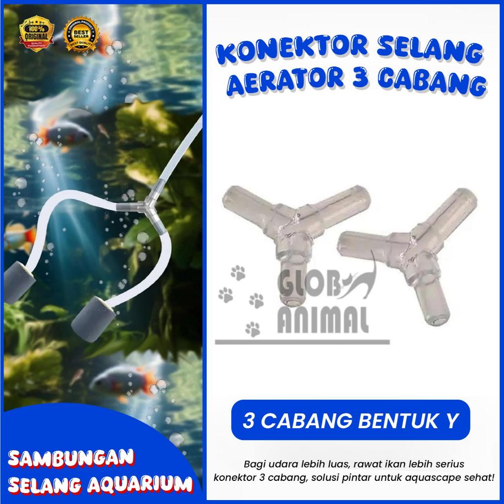 KONEKTOR SELANG AERATOR 3 CABANG BENTUK Y sambungan selang aquarium