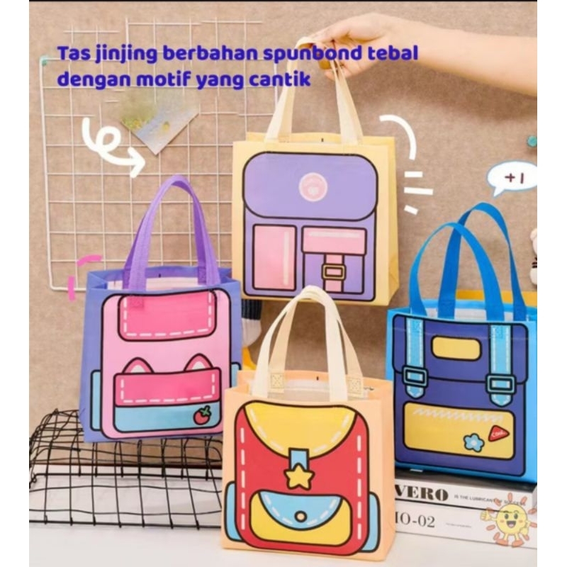 

La Felicia Tas Goodie Bag Spunbond Ulang Tahun Hampers Bingkisan Motif Ransel