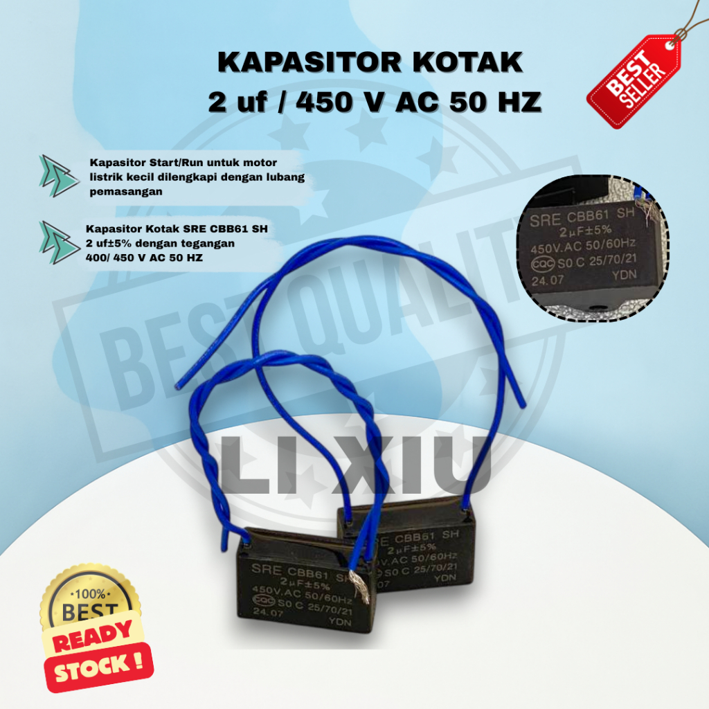 KAPASITOR KOTAK  2 uf / 450 V AC 50 HZ