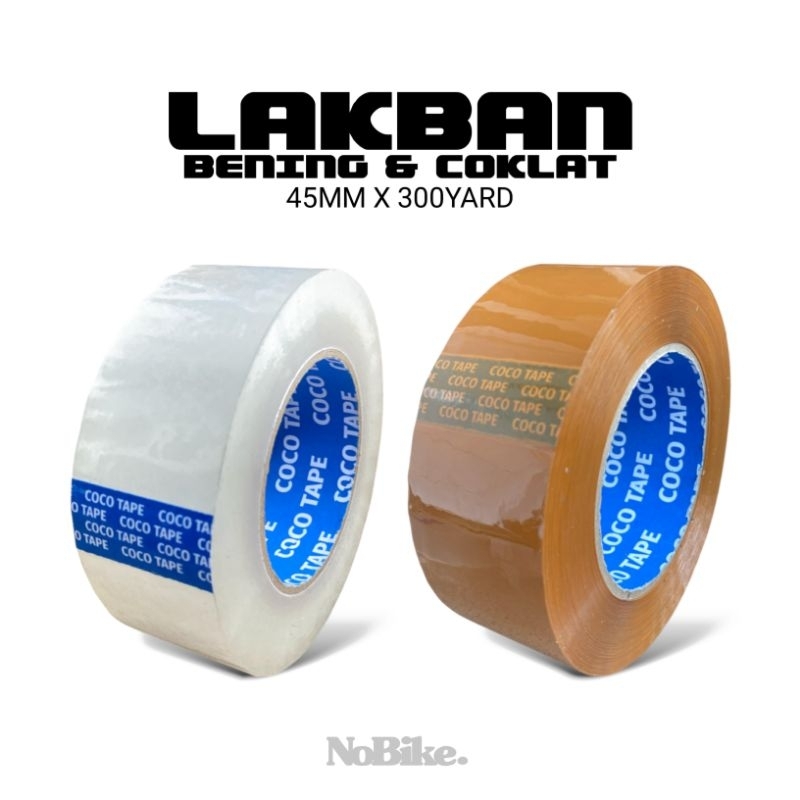 

Lakban Isolasi 45mm×300yard Bening/Coklat Coco Tape