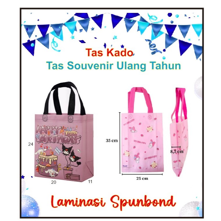 

Tas Ulang Tahun Laminasi Spunbond 25x35x8 / Tas Souvenir / Tas Kado Anak